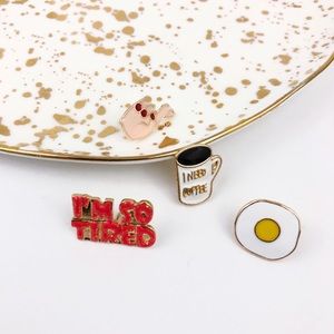 Enamel pin Set of 4 Morning Person